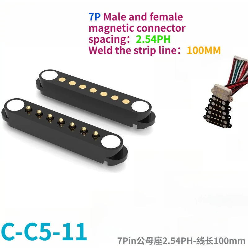 1/5Set 2A DC Magnetic Pogo Pin Connector 2Pin 3Pin 4 5 6 7 8 9 Pin Pogopin Male Female Spacing 2.5/2.80mm Spring Loaded Socket