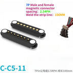 1/5Set 2A DC Magnetic Pogo Pin Connector 2Pin 3Pin 4 5 6 7 8 9 Pin Pogopin Male Female Spacing 2.5/2.80mm Spring Loaded Socket