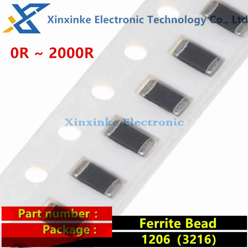 100PCS 1206 3216 SMD Ferrite Bead Magnetic Bead Inductor SMD Inductance 0R 10R 30R 60R 80R 100R 120/150/180/200/220/300 Ohm 330Ω