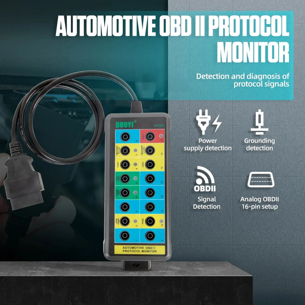 Electrical Diagnostic Tools Can Bus Analyzer Breakout Box Can Bus Breakout Box LED Light Auto OBDII Protocol Detector 16-Pin