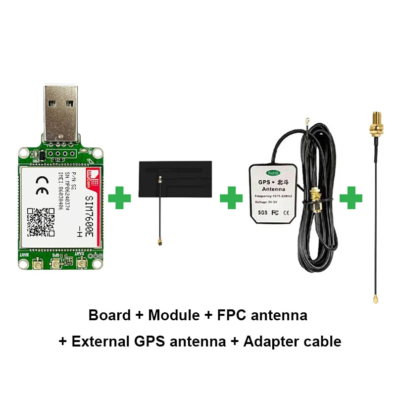SIMcom SIM7600G-H Global Band Dongle SIM7600E-H USB Dongle Europe Band Modem with Antenna 4G LTE CAT4 Module GNSS Breakout Kit