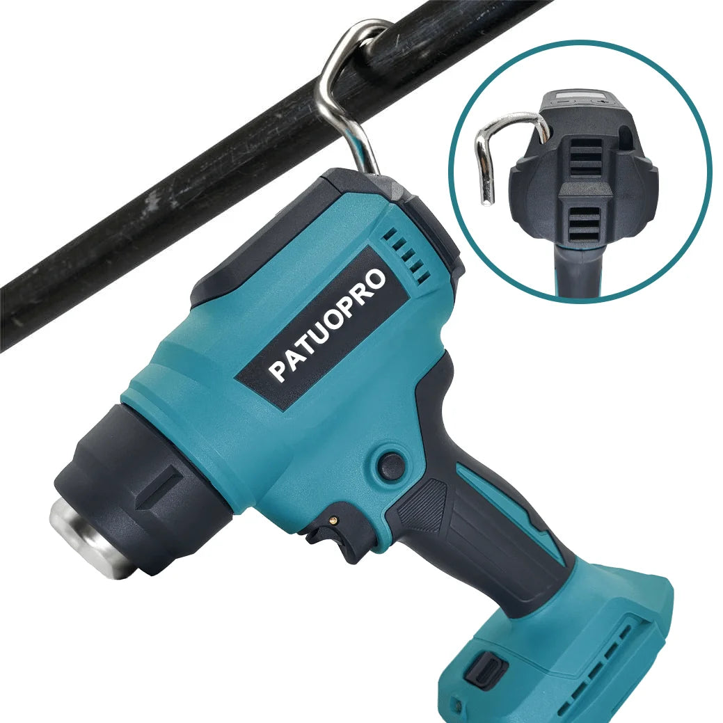 50℃ - 550℃ Portable Cordless Heat Gun Rechargeable Handheld Hot Air Gun Digital Temperature Adjustable for Makita 18V Battery