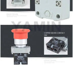 22mm EX Waterproof Emergency Stop Push Button Switch Box Mushroom Elevator Lift Security Rain-proof BE102C