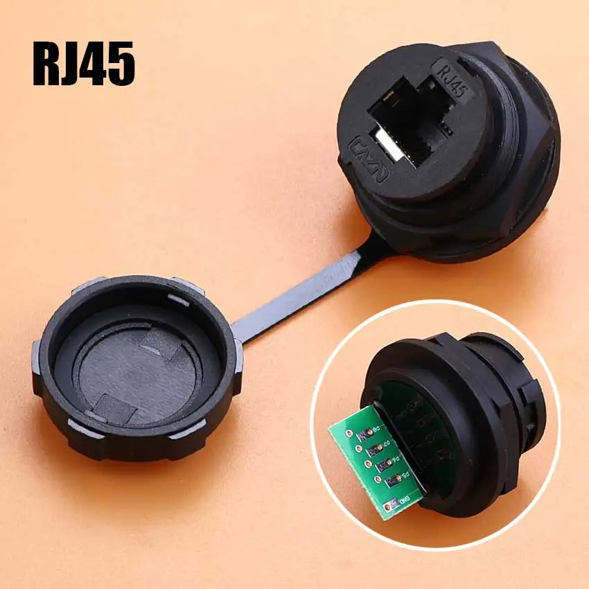 D Type Waterproof Chassis Connector USB Micro Type-C HDMI-compatible Female Converter Socket Panel Mount DIY Jack W/ Dust Cover