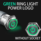 2NO2NC 16/19/22mm Waterproof Metal Push Button Switch LED Light Momentary Car Engine Power Switch 3/6/12/24/220V silver 1NO1NC