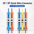 PCT-222-C PCT-223-C Color Lever Wire Connector 2 3 Port 5 10 20PCS Compact Push In Terminal Block for Electrical Cable Wiring