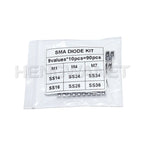 90PCS Rectifier Diode 1N4007 1N4001 1N4004 SS14 SS24 SS34 SS16 SS26 SS36 SMD Schottky Diode Assort Kit