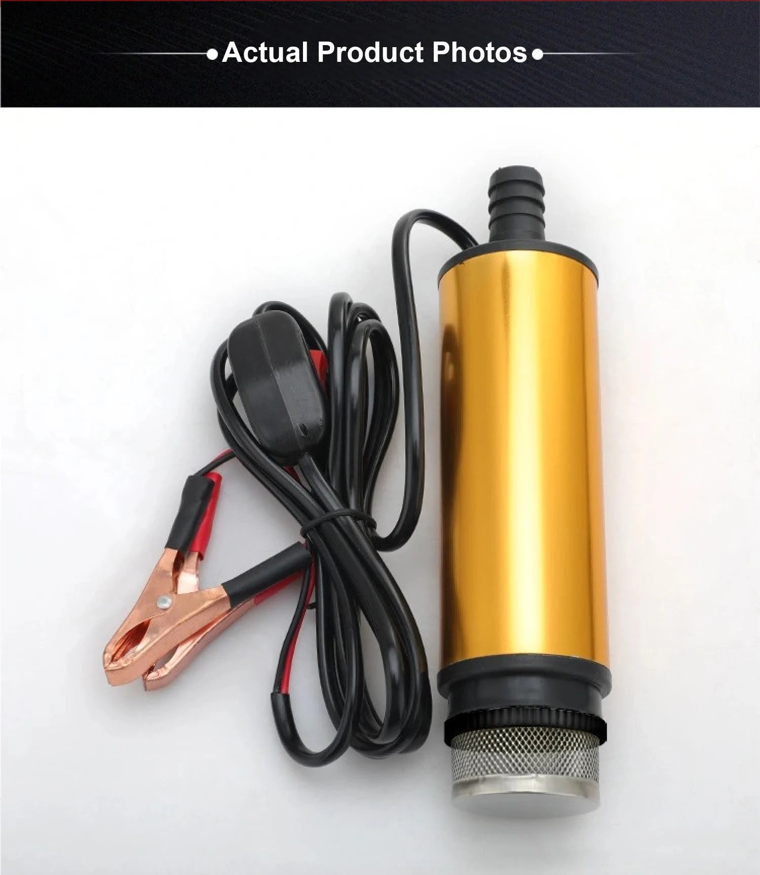 Diesel Fuel Transfer Pump 12V/24V Portable Self-Priming DC Pump with Clamps for Car Use Portable Diesel Transfer Pump High Flow