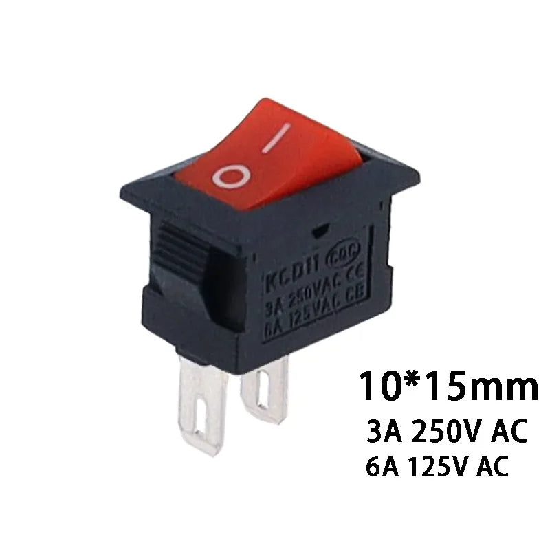 KCD11-101 3A/6A 250V 6A/10A 125V 10*15mm 21*15mm SPST 2PIN ON/OFF G130 Boat Rocker Switch Car Dash Dashboard Truck KCD1 switch