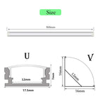 20 Inch 36 LEDs Red Green Blue LED Light Bar DC12V U/V-Shaped Flat Aluminum Channel Rigid Strip for Indoor Lighting