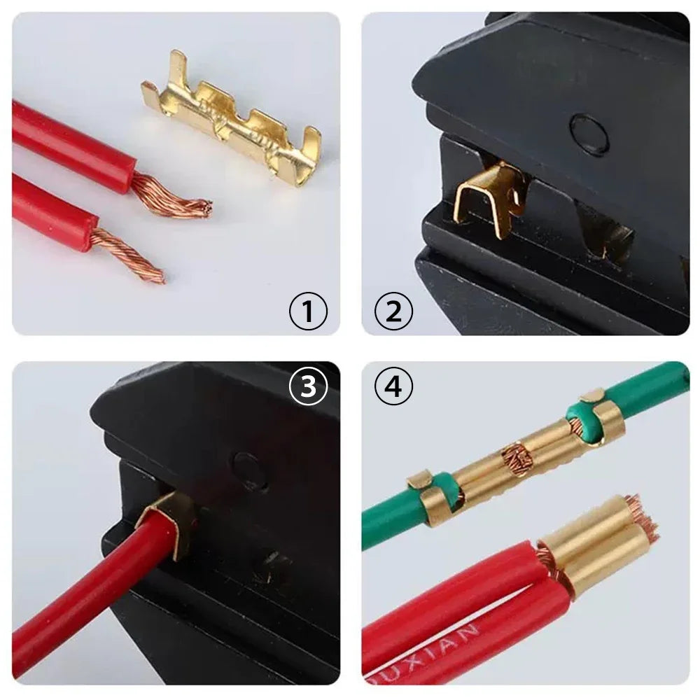 Copper Electrical Wire Connectors Set U-Shaped Crimp Terminals for Fast Wiring Cable Lock 0.5-1.5mm² with Heat Shrink Tube Kits