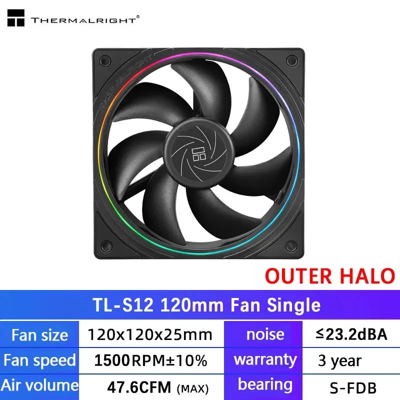Thermalright TL-C12C 3 in 1 120mm Cooling Fan 5V ARGB gamer Adjust Speed Cooler argb Adjustable computer Case Fan ventilador