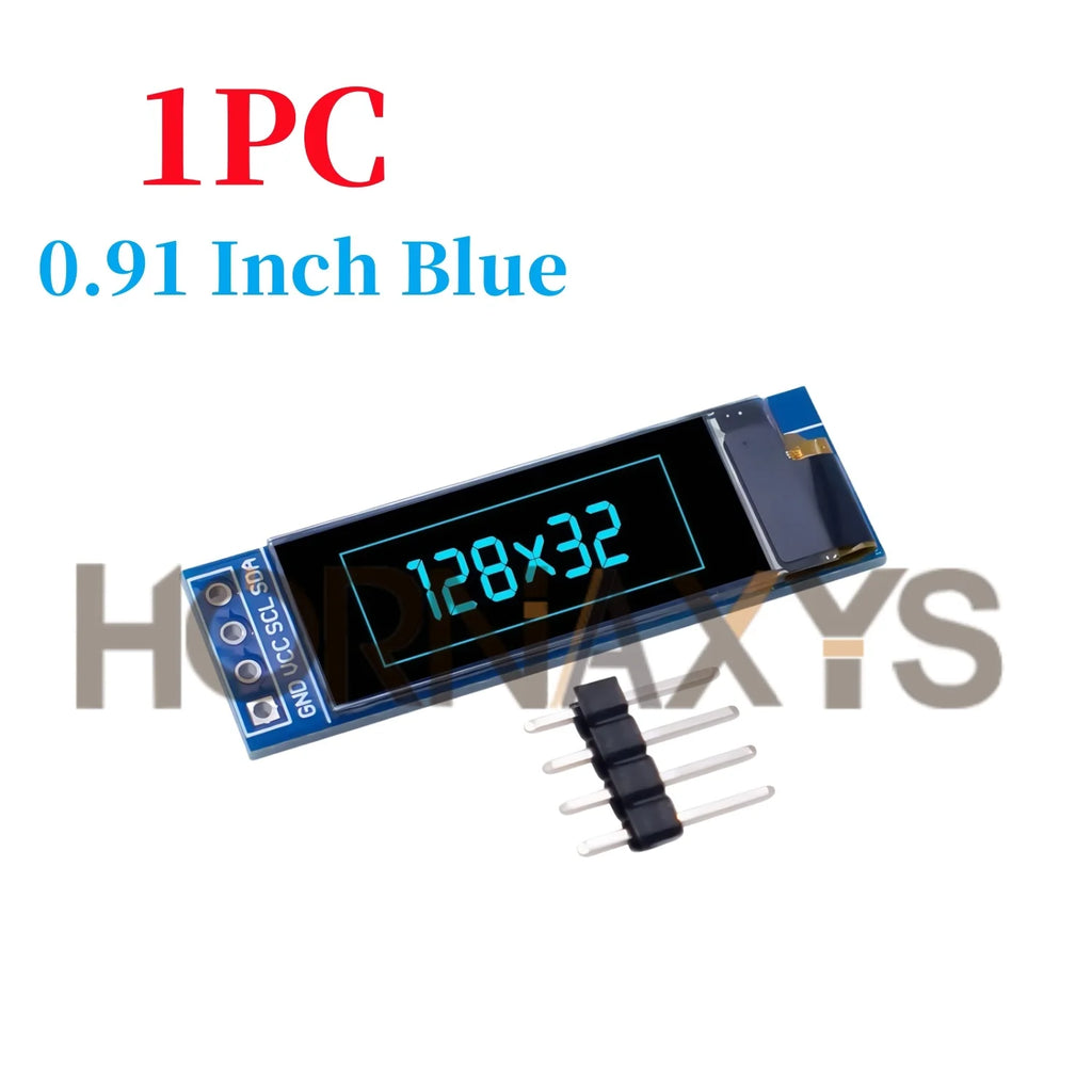 0.91 Inch 128x32 IIC I2C White / Blue OLED LCD Display DIY Module SSD1306 Driver IC DC 3.3V 5V for arduino