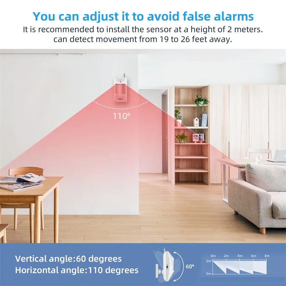 KERUI Wireless PIR Motion Sensor Alarm Detector For GSM WIFI W181 W202 Home Burglar Anti-Theft Alarm System Security