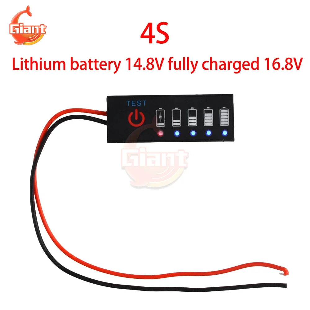 1-7S 2-8S 3-14S Battery Level Indicator 18650 Lithium Universal Battery Capacity Charge Tester LED Indicator Light Display Board