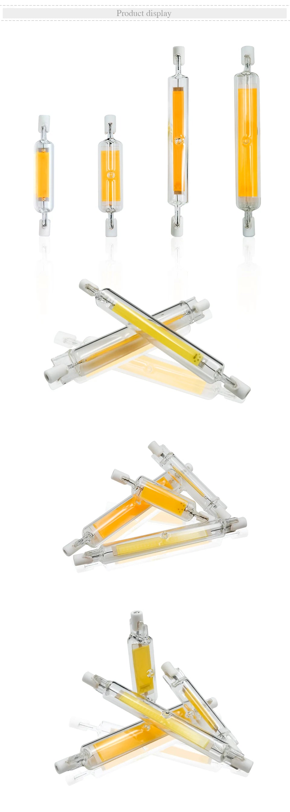 5/10Pcs Bright LED R7s COB Glass Tube AC 110V 220V 5W 10W 20W 78mm 118mm Corn Light Bulb J78 J118 Home Replace Halogen Lamp
