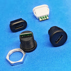 1/2/5PCS Type-C 6Pin Panel Mount Female Socket Waterproof USB-C Charger Plug Dock Connector For Fast Charging & Power ﻿