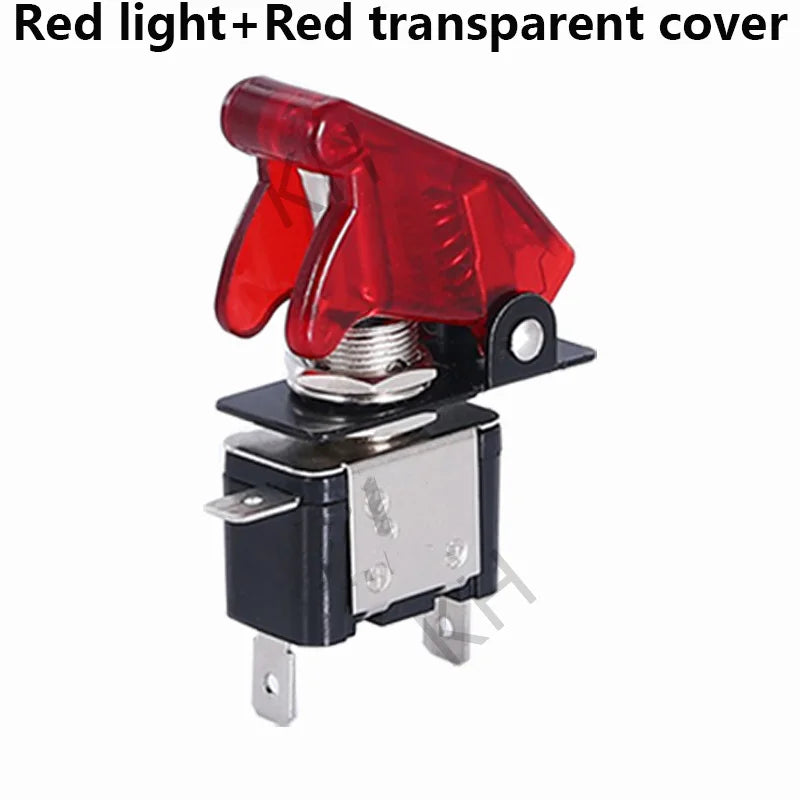 Auto Car Boat Truck Illuminated Led Toggle Switch With Safety Aircraft Flip Up Cover Guard 12V20A transparent