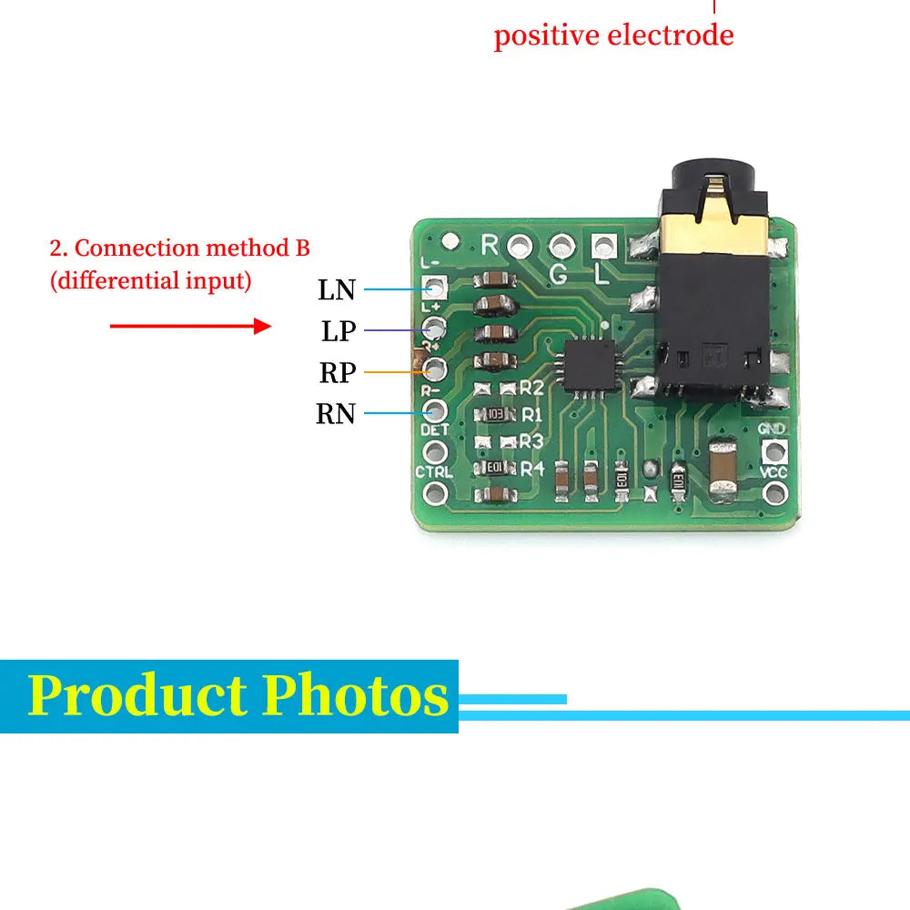 TPA6132 Balanced Headphone Amplifier Module Low Noise HIFI Stereo AMP DC 2.3-5.5V Differential Audio Amplifier Board