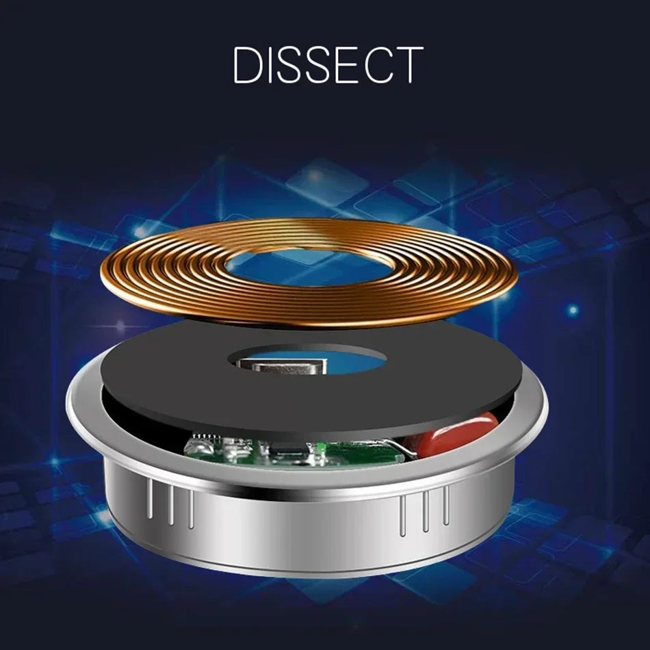 QI 3 in 1 Wireless Charger Buld in With Type-C USB Ports Quick Wireless Embedded Charger for iPhone 11 13 Airpods Xiaomi