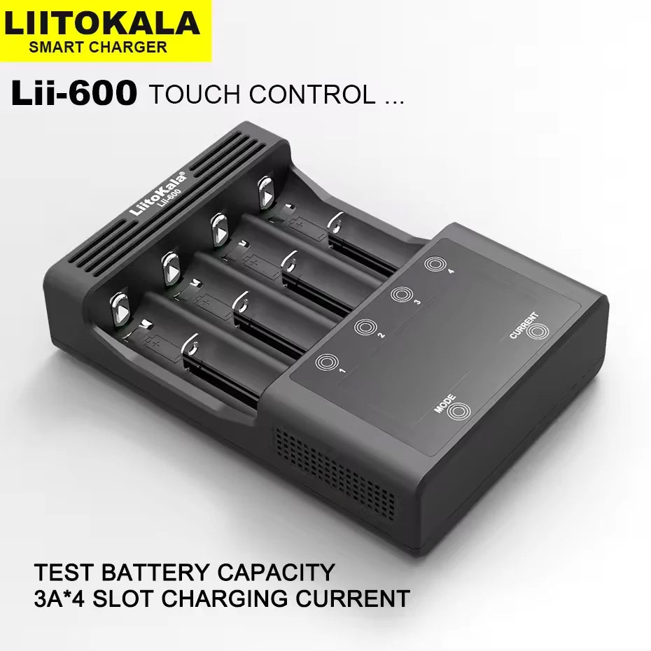 NEW LiitoKala Lii-600 Battery Charger For Li-ion 3.7V NiMH 1.2V battery Suitable 18650 26650 21700 26700 16340 14500 AA AAA