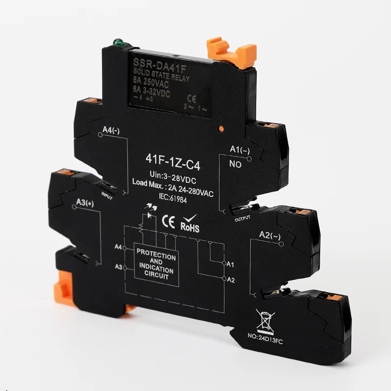DC Control AC Slim Interface Solid State Relay Module DIN SSR Slim Relay DC Control DC 41F-1Z-C2 C4 SSR Relay DIN Rail