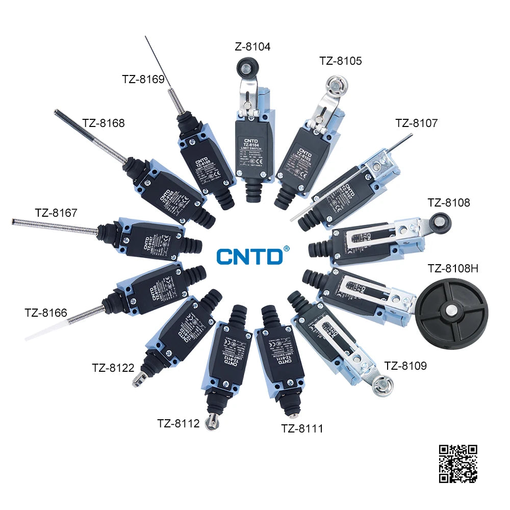 CNTD TZ-8166 Plunger Limit Switch SPDT 250VAC 6A with Coil Spring Rod IP65 Waterproof Industrial Micro Switch CE Certified