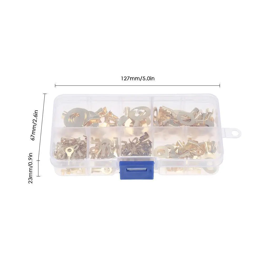 150/300/540pcs Boxed Terminal Block Wire Connector M3-M10 O-type Ground Lugs Terminal Cold-Pressed Copper Tab Wiring Nose