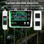 CO2 Detector for Greenhouse CO2 Monitor Controller LCD Digital Carbon Dioxide Controller CO2 Concentration Tester NDIR Sensor