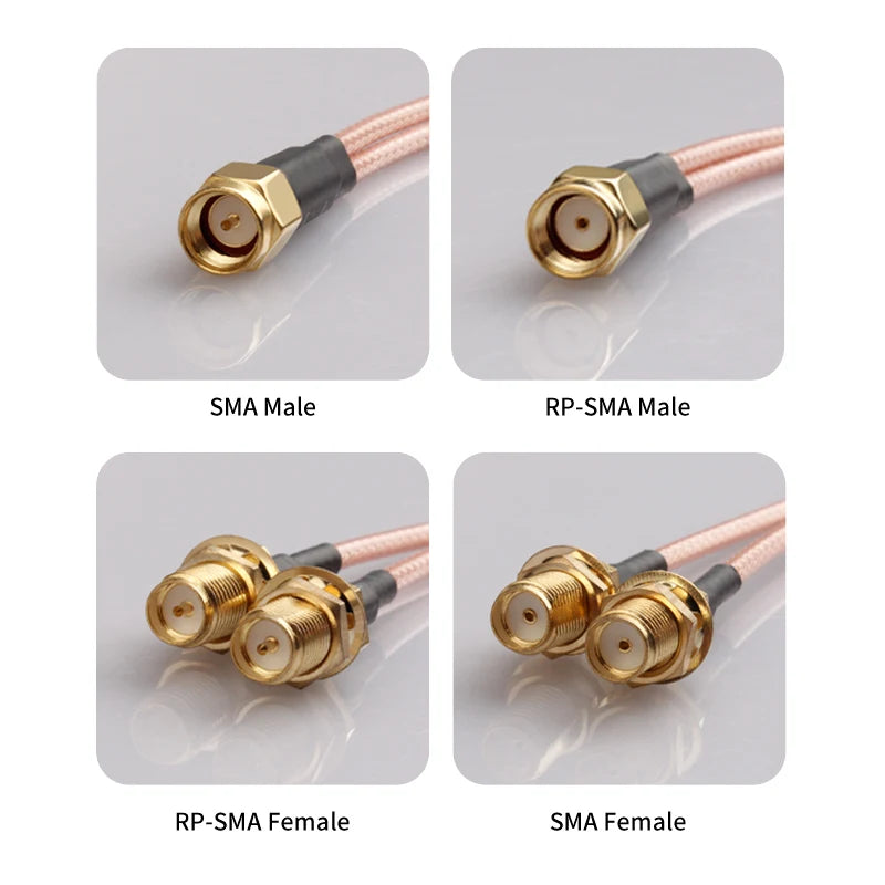RP SMA Male/Female to Dual SMA Male Female 2 X SMA 2 Way Antenna Adapter Y Type Splitter Pigtail RG316 RF Coax Extension Cable