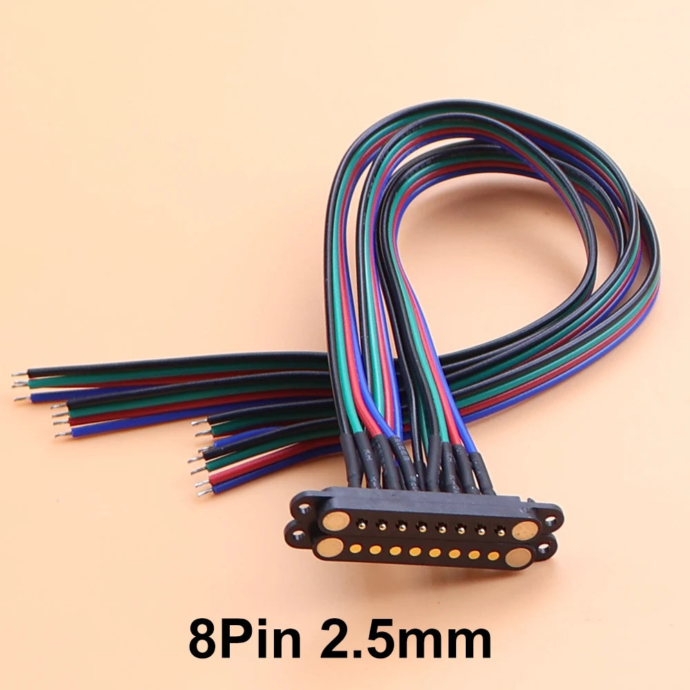 JCD Spring Loaded Male Female 2.5/2.54 MM Pitch 2P 3 4 5 6 7 8 Pole Through Holes PCB BTB Connector 2A DC Magnetic Pogo Pin