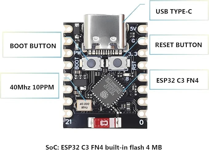 ESP32-C3 SuperMini Development Board ESP32  WiFi Bluetooth For Arduino