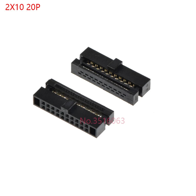 5/10pcs 1.27mm Pitch Fc-6/8/10/16/20/40 Pin Female Header Idc Socket Connector For 0.635mm Flat Ribbon Cable Wire 6p 10p 20p 40p