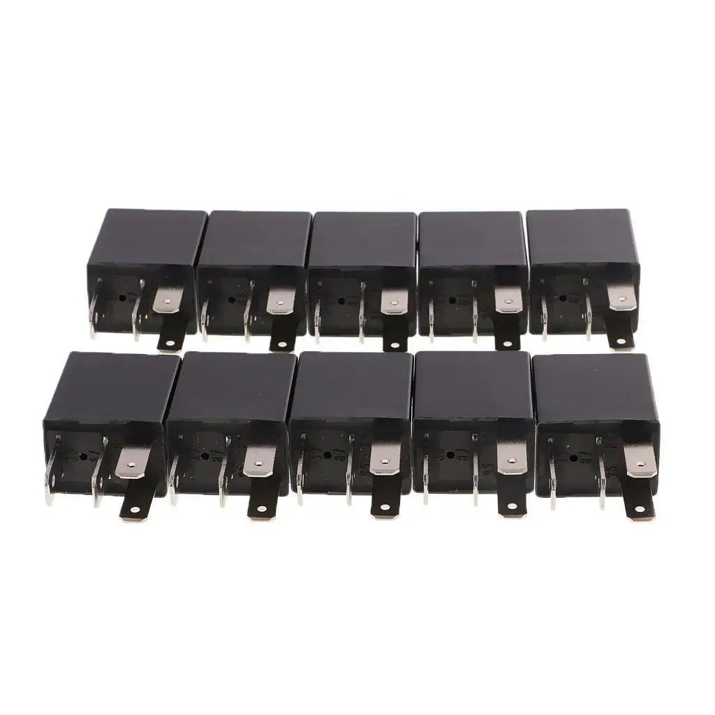 DC 12V 30 AMP Car Automotive Boat Truck 4 Pins SPST Alarm Relay Pack of 10