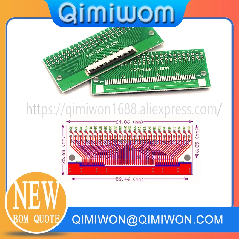 FPC/FFC Adapter Board 0.5/1.0MM to 2.54MM Soldered Connector 4/5/6/8/10/12/14/16/20/26/3040/45/50/60 Pin