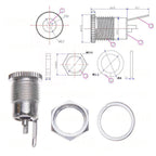 10pcs/LOT DC099 5.5 mm x 2.1mm DC Power Jack Socket Female Panel Mount Connector Metal DC-099 Open Hole 11MM 5.5*2.1 5.5*2.5