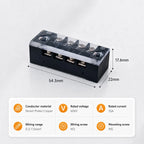 Screw Terminal Block TB Series Dual Row Barrier Strip 3/4/5/6/8/10/12P 15A 25A 45A 600V Panel Mount Electrical Wire Connector
