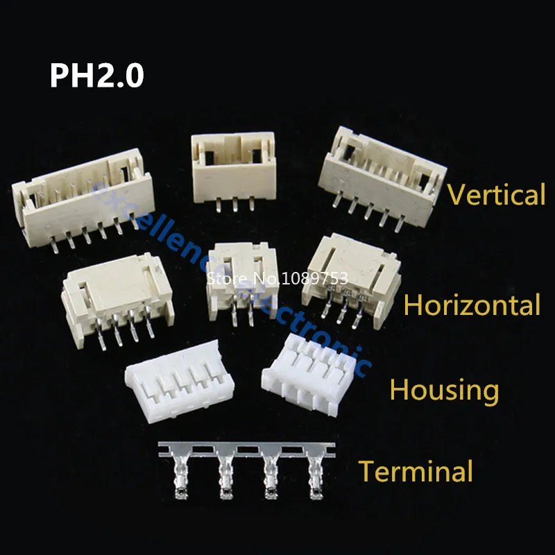 5sets GH1.25 SH1.0 JST1.25 PH2.0 XH2.54 SH/JST/ZH/PH/XH Horizontal / Vertical SMD Pin Header + Housing + Terminal Set 2.54mm