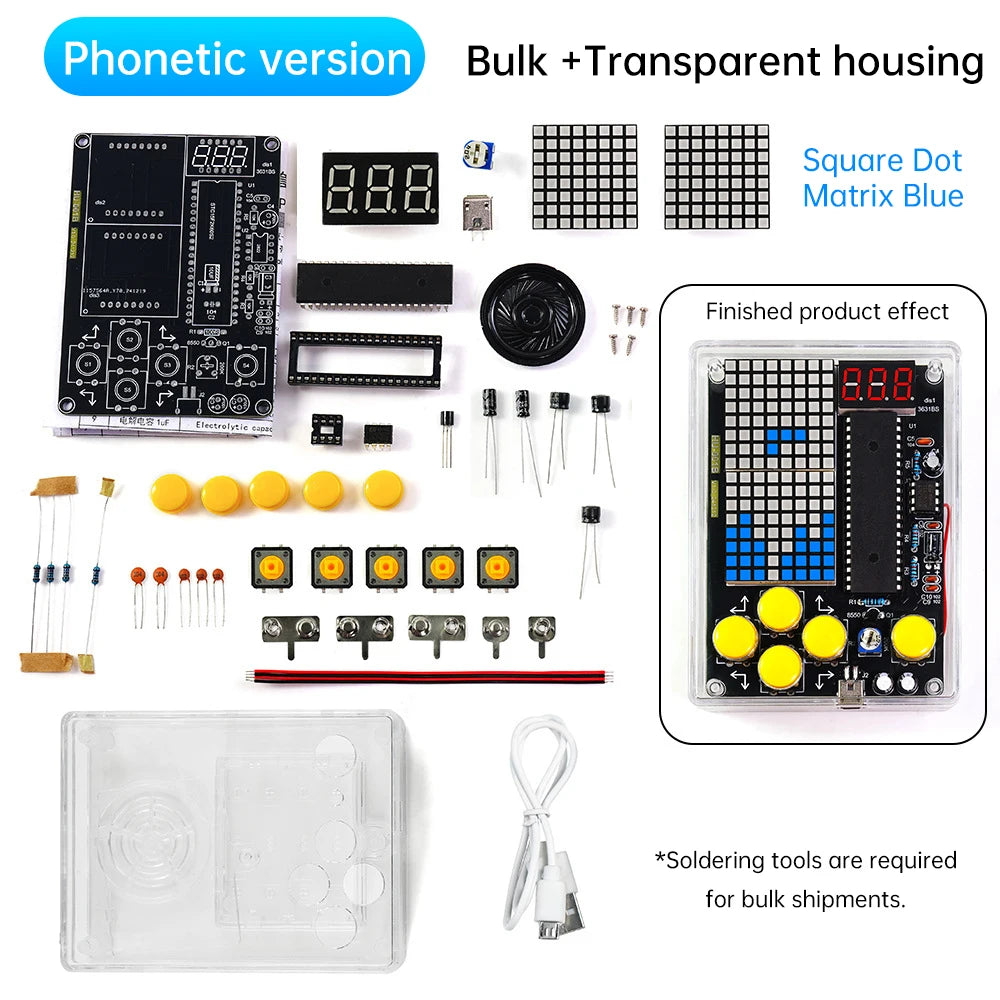 DIY Game Kit Retro Classic Electronic Production Kit Soldering Welding Tranning Set Snake Plane Racing Mini Pixel Game Console