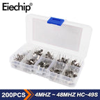 35/100/200PCS HC-49S Crystal Oscillator Kit Quartz Crystal Resonator Set 4Mhz 6Mhz 8Mhz 12Mhz 16Mhz 20Mhz 24Mhz 25MHz 48MHz