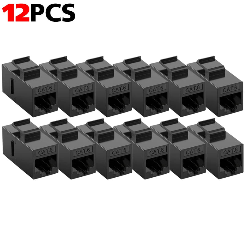 1-24PCS Cat6 RJ45 Keystone Coupler Network Ethernet Dual Straight Head Lan Cable Connectors Internet CAT 6 6a Extender Plug