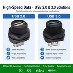 USB 2.0 Port Industrial Waterproof Connector IP67 Molded Male Female Aviation Plug Data Transfer Extension Cable 0.3 0.5 1M