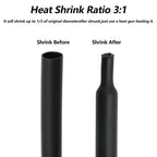 3:1 Black Dual Wall Heat Shrink Tube with Glue Dia.1.6mm - 50mm Polyolefin Insulated Wire Wrap Heat-shrinkable Sleeve For Cables