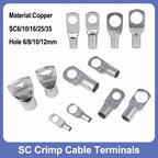 5/10/50Pcs SC Series Copper Nose Terminals SC6/10/16/25/35/50/70/95 Battery Block Lugs Crimping Wire Connector Hole 6/8/10/12mm