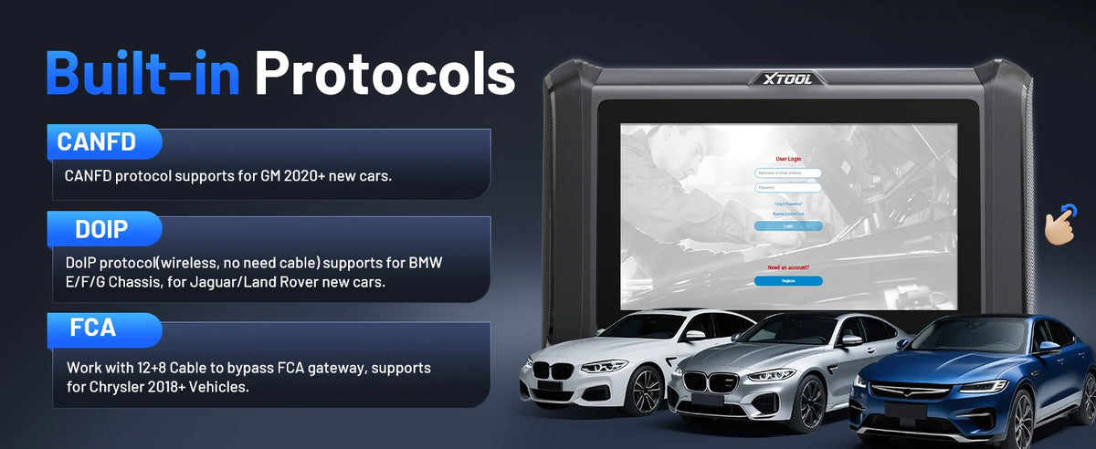 XTOOL D7W Bluetooth Diagnostic Tool All System Automotive Scanner Bi-Directional Control ECU Online Code Built in CAN FD DOIP