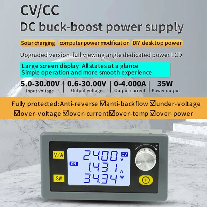 DC DC Buck Boost Converter 5.0~30V To 0.6~30V Adjustable Regulated Laboratory Power Supply CC CV 0~4.0A 6V 12V 24V Power Module