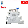 1PCS Slim Relay HF-41F 5V 12V 24V High Frequency Relay Base DIN Rail Relay 41F-5-ZS41F-12-ZS41F-24-ZS LED 6A