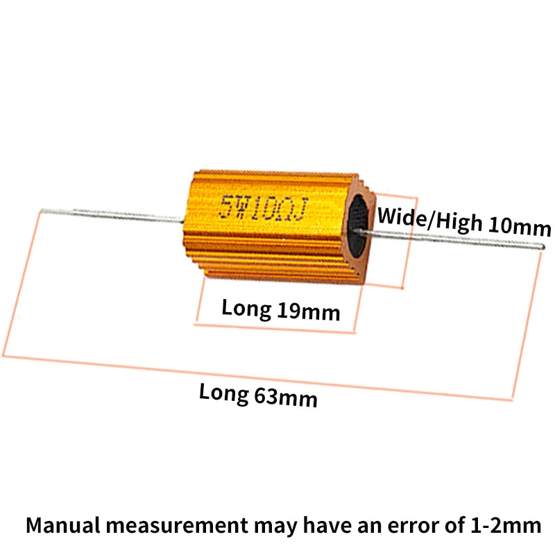 1PCS RX24 5W Aluminum Power Metal Shell Case Wirewound Resistor 0.01R ~ 300K 1 2 3 5 6 8 10 20 100 150 200 300 500 1K 10K ohm