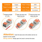 5Pcs DF-2604D Mini Docking Quick Wire Connector Male Female Universal Compact Push-in Butt Conductor Terminal Block 32A 250V