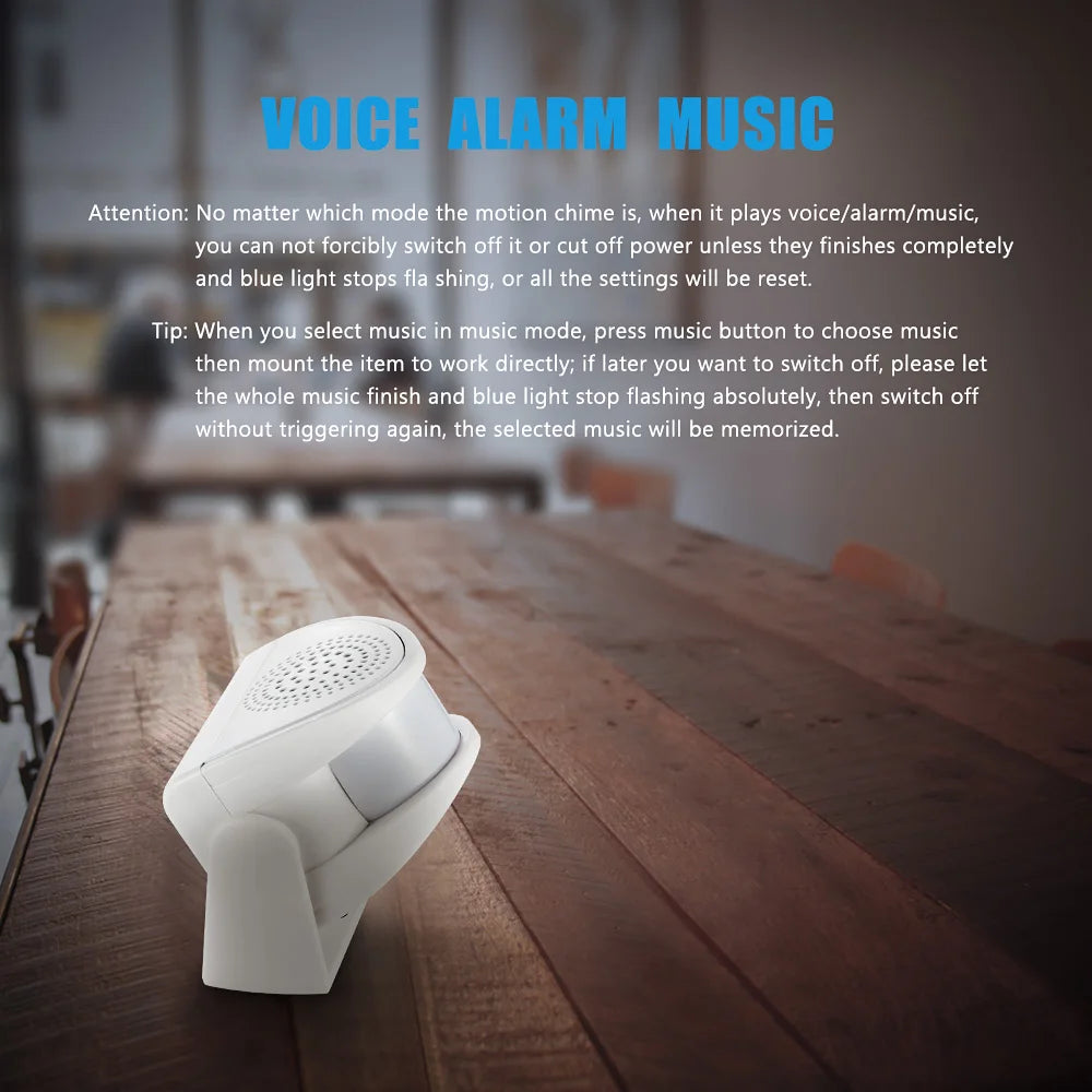 FUERS Wireless Guest Welcome Chime Alarm Door Bell PIR Motion Sensor For Shop Entry Company Security Protection Smart Doorbell